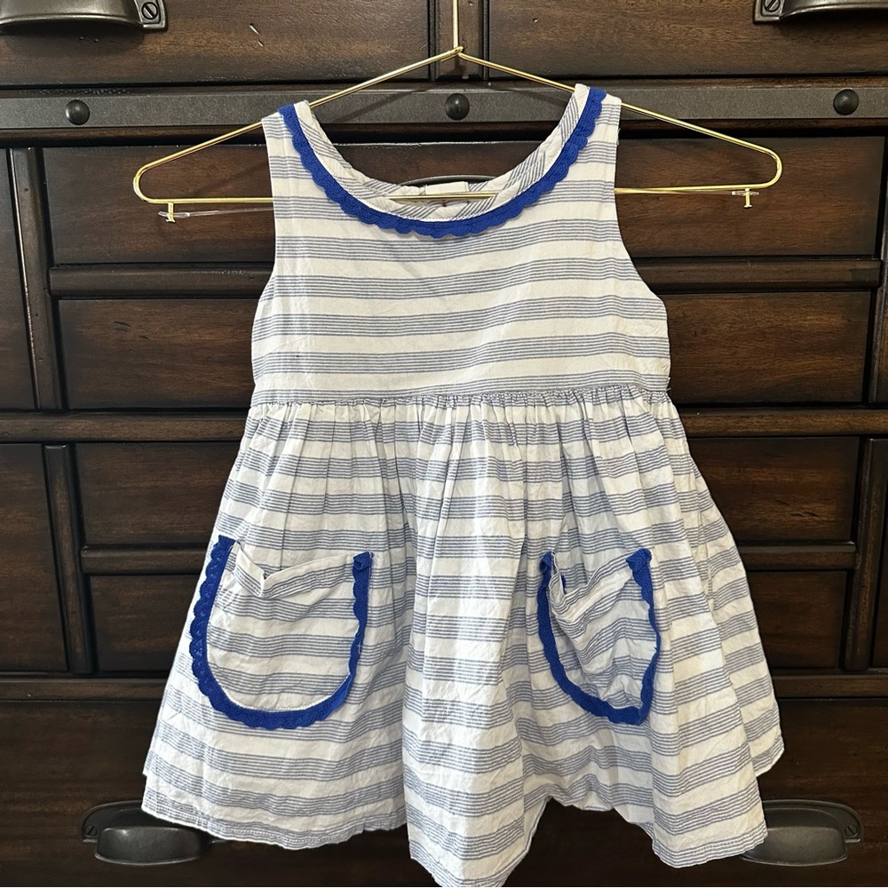 Striped Blue and White Kids Dress